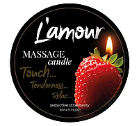Масажна свічка з ароматом полуниці L'amour Seductive Strawberry, 30 мл.