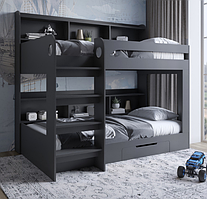 Ліжко двоярусне дитяче Майнкрафт Антрацит