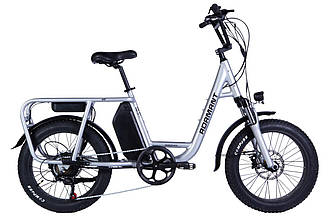 Велосипед з електроприводом 20" AL Dorozhnik eADAMANT HDD рама-18,5" 48B 17.5А*г 750Вт срiблястий 2025 крила, підніжка
