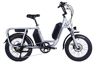 Велосипед з електроприводом 20" AL Dorozhnik eADAMANT HDD рама-18,5" 48B 17.5+12.5А*г 1000Вт срiблястий 2025 крила, підніжка