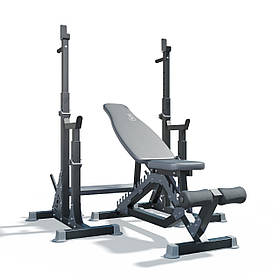 Лава WCG Defender + Стійки Bugai Pro 3в1: Регульований Комплект для Жиму, Присідань, Брусів, Силових