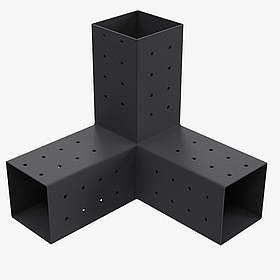 Кутовий кронштейн для бруса 100x100 мм, 90°, 3 сторони, WCG, сталь, для альтанок, навісів, терас