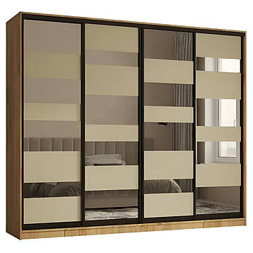 Шафа купе чотирьохдверна Verto, Золото/Дуб Крафт табако "Garant"