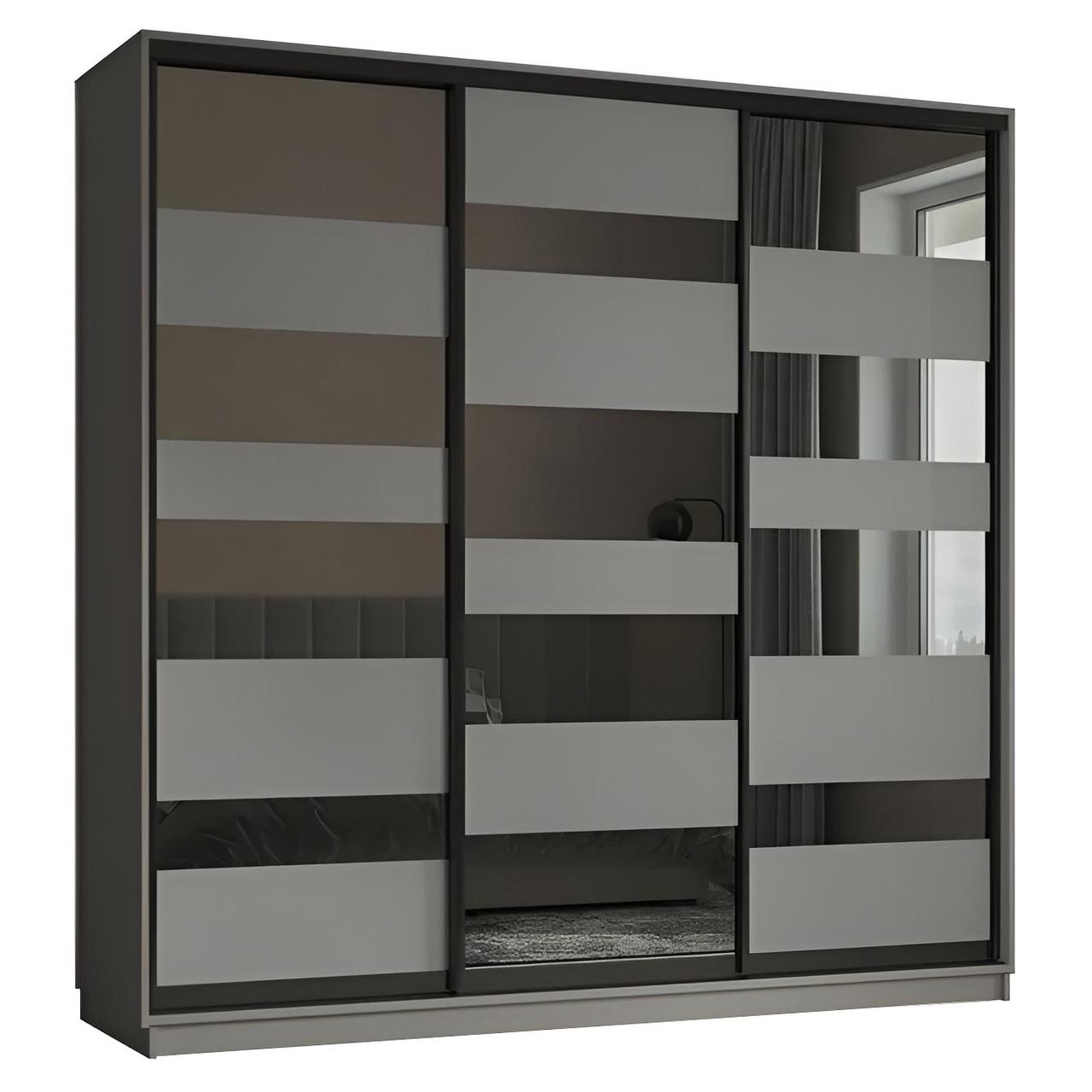 Шафа купе трьохдверна Verto, Сірий графіт "Garant", фото 1