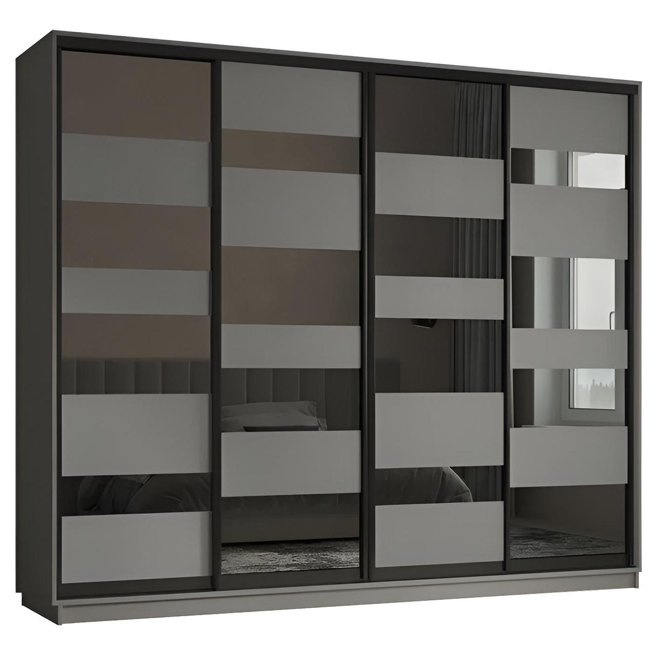 Шафа купе чотирьохдверна Verto, Сірий графіт "Garant", фото 1