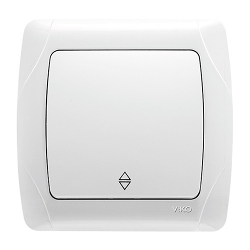 Вимикач одноклавішний прохідний Viko Carmen білий, фото 1