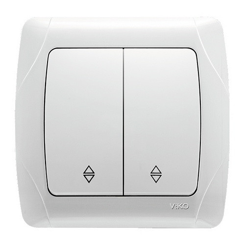 Вимикач двоклавішний прохідний Viko Carmen білий, фото 1