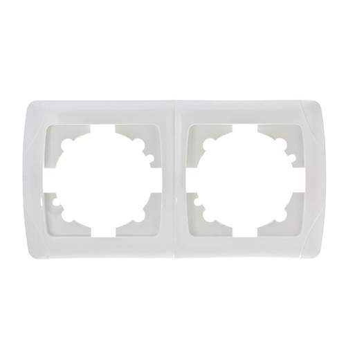 Рамка подвійна для розеток горизонтальна Viko Carmen біла, фото 1