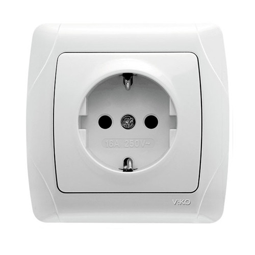 Розетка із заземленням Viko Carmen біла, фото 1