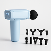 Масажний пістолет для тіла Fascial Gun YJ03 360 з 8 насадками та 20 швидкостями — безшумний масажер для м'язів