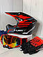 Мотошолом ендуро H305L для мотокросса та квадроцикла + КОМПЛЕКТ: окуляри 100% та рукавиці FOX, фото 4