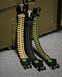 PARACORD БРАСЛІТ З ВІСКОРЕМ, КОМПАСОМ ТА СВИСТКОМ ЧОРНИЙ, фото 5