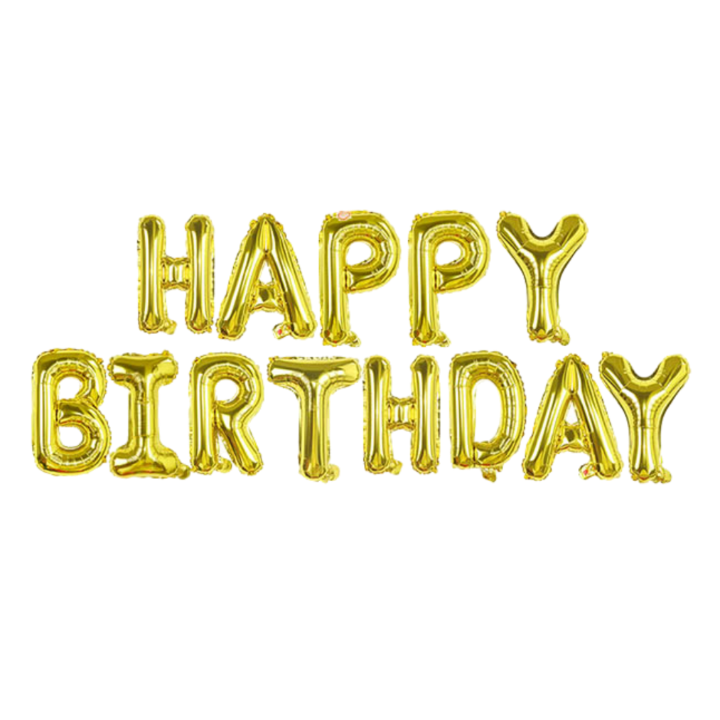 Гірлянда літери 035 КИТАЙ-КТ Happy Birthday - золото (УП)
