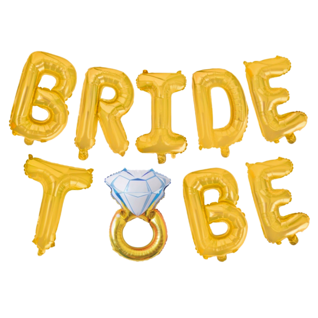 Гірлянда літери 052 КИТАЙ-КТ Bride to Bе з обручкою - золото (УП)