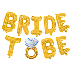 Гірлянда літери 052 КИТАЙ-КТ Bride to Bе з обручкою - золото (УП)