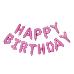 Гірлянда літери 044 КИТАЙ-КТ Happy Birthday - рожева (УП)