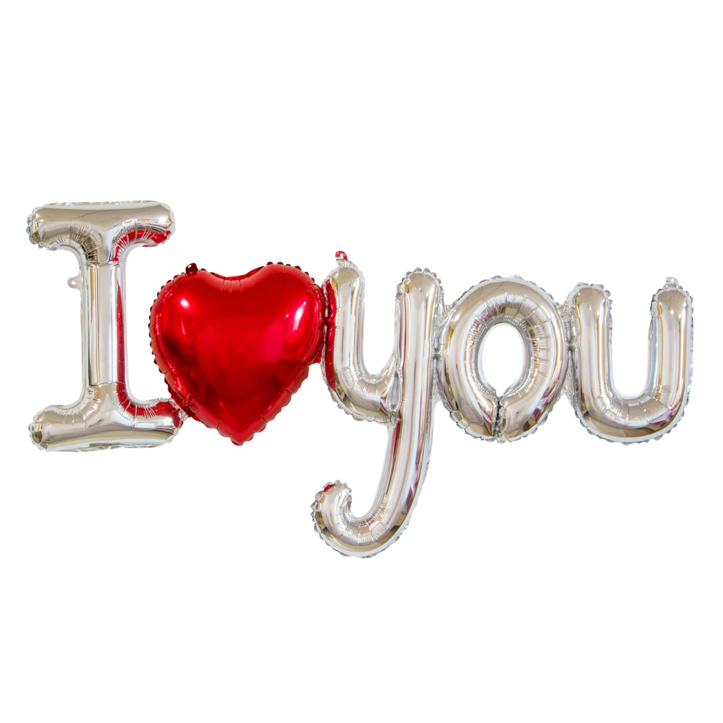 Гірлянда літери 005 КИТАЙ-КТ I love you с серцем - срібло (УП)