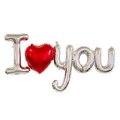 Гірлянда літери 005 КИТАЙ-КТ I love you с серцем - срібло (УП)
