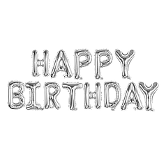 Гірлянда літери 036 КИТАЙ-КТ Happy Birthday - срібло(УП)