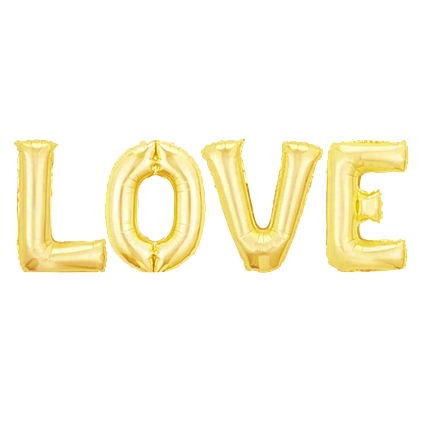 Гірлянда літери 012 КИТАЙ-КТ Love 32" - золото (УП), фото 1