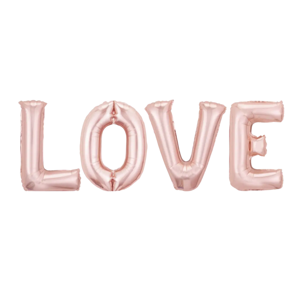 Гірлянда літери 013 КИТАЙ-КТ Love 32" - рожеве золото (УП)