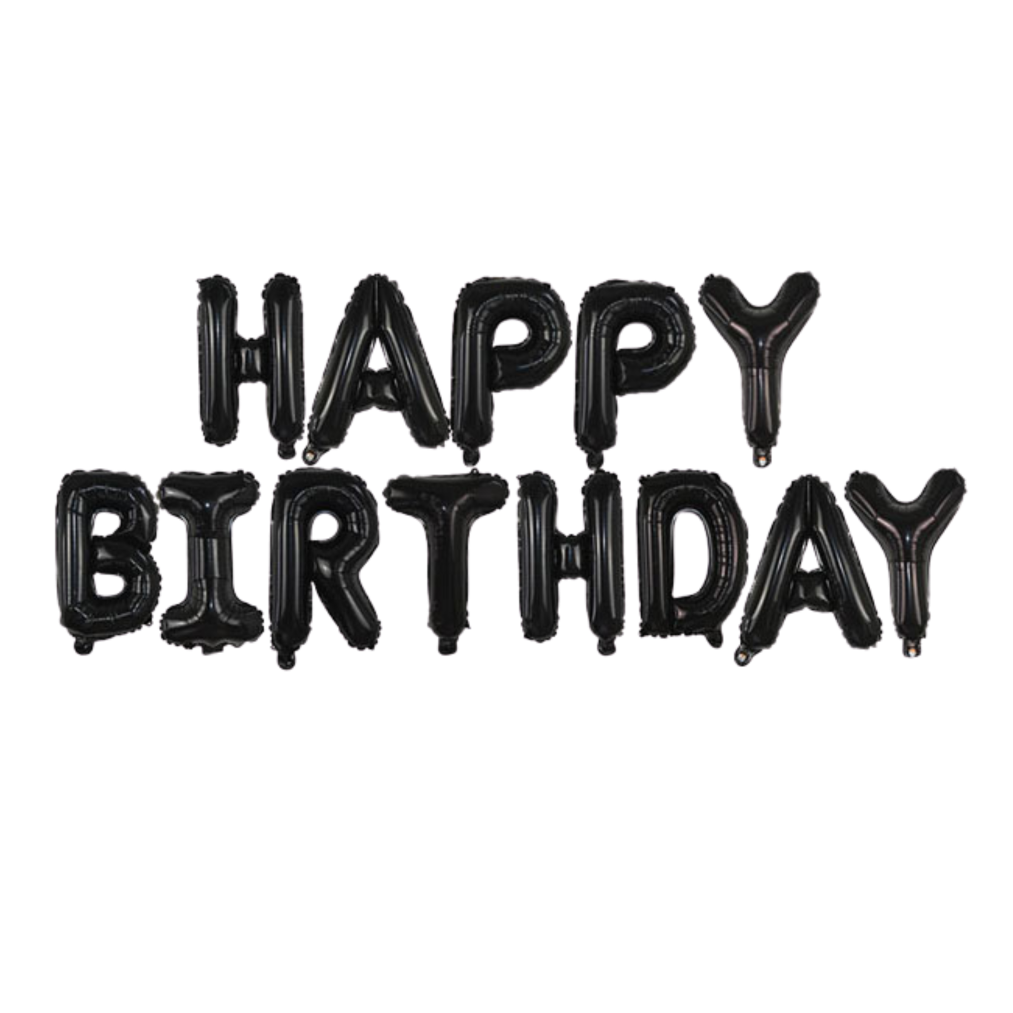 Гірлянда літери 047 КИТАЙ-КТ Happy Birthday - чорна (УП)