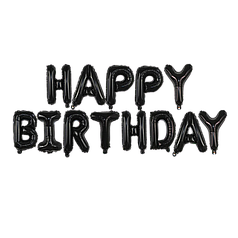 Гірлянда літери 047 КИТАЙ-КТ Happy Birthday - чорна (УП)