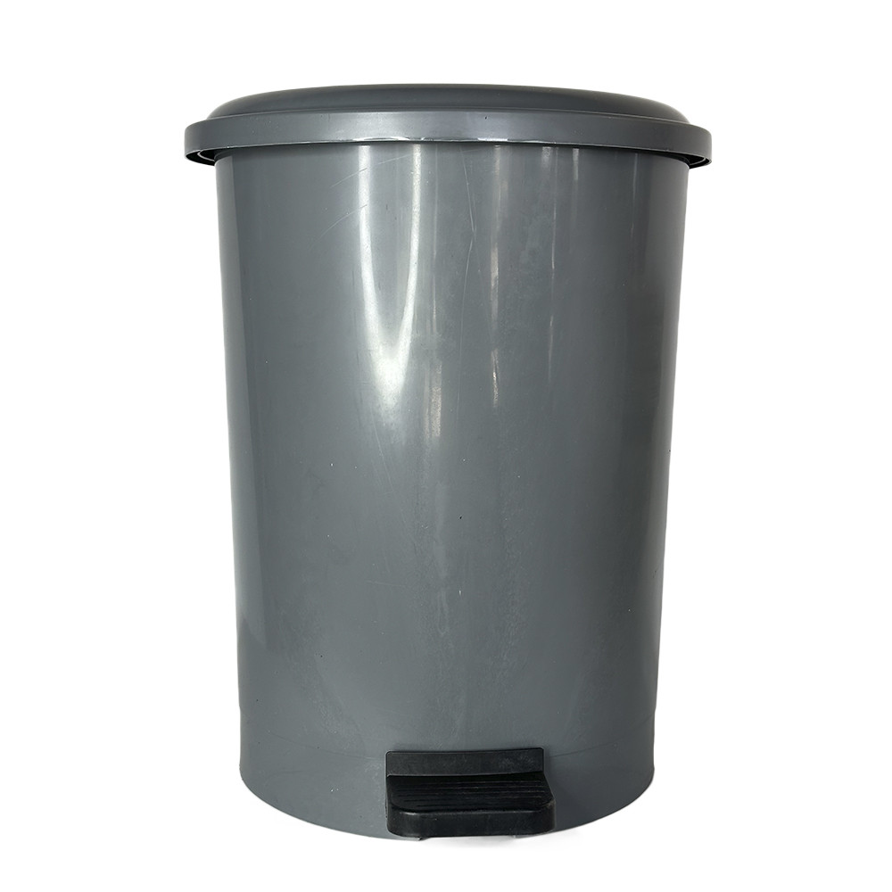 Пластикове відро для відходів з педаллю 40Л, пластик, сірий, фото 1