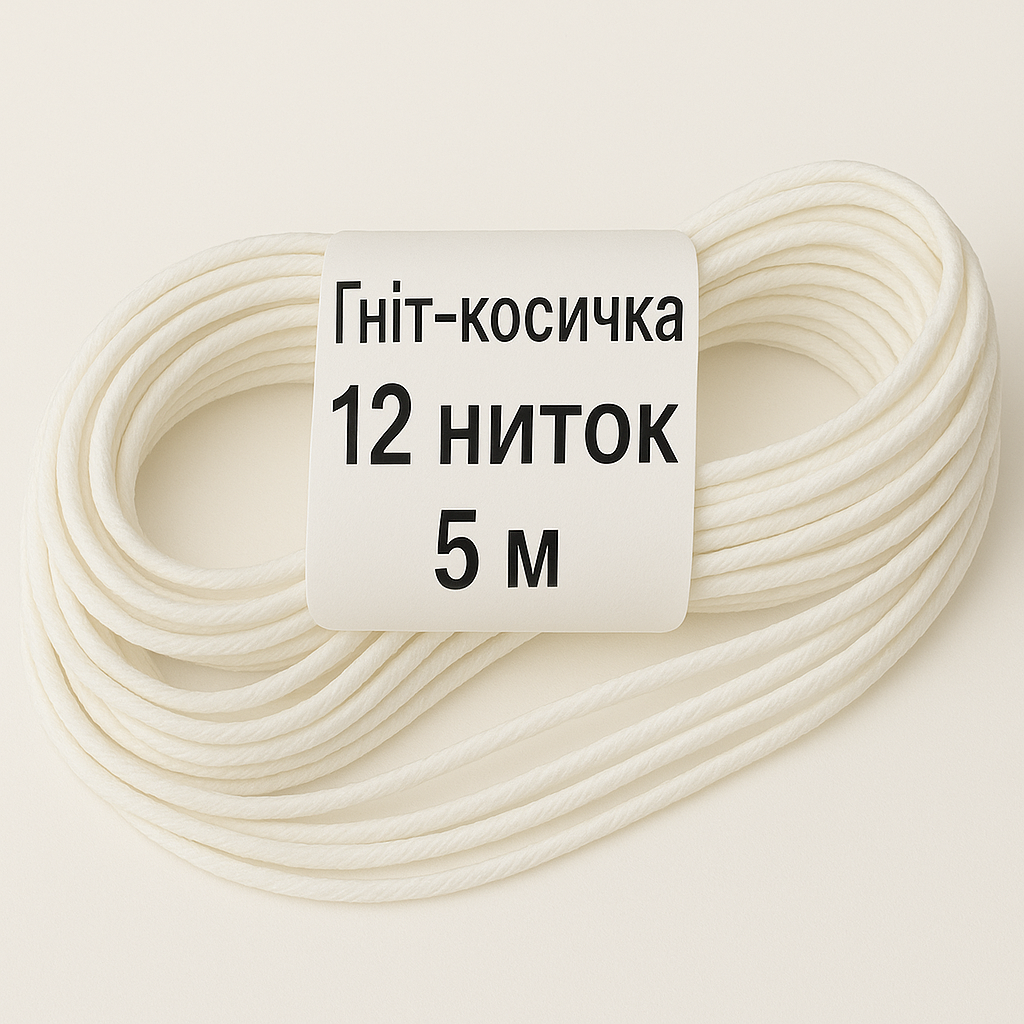 Гніт-косичка 12 ниток для свічок Проміс-Плюс, 5 м