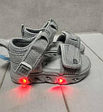 Дитячі босоніжки BBT LED легенькі з підсвічуванням сірі 23 14,5 см, фото 4