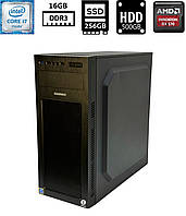 Ігровий комп'ютер Asus B85M-G/Core i7-4790S 3.20GHz/16GB DDR3/SSD 256GB+HDD 500GB/Radeon RX 570 4GB/ATX/500W Б/В