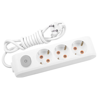 Подовжувач 3 гнізда 2 метри із заземленням з кнопкою Viko Multi-Let, фото 1