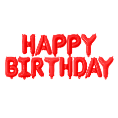 Гірлянда літери 040 КИТАЙ-КТ Happy Birthday - червона (УП)