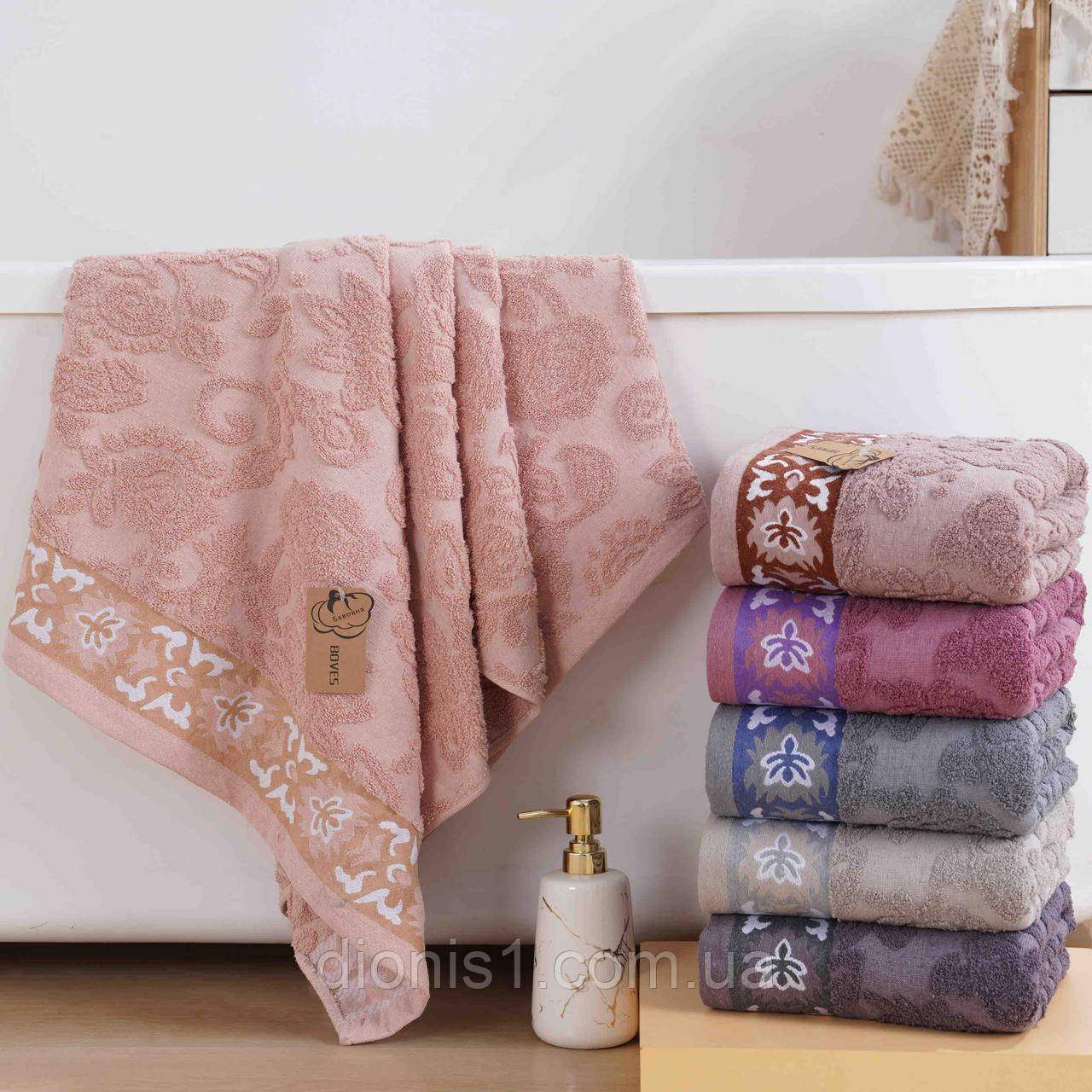 Банний рушник махра розмір 70х140, 6 шт. в упаковці, фото 1