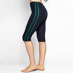 Чорні бриджі з темно-зеленими смужками "Бавовна + Лайкра" ТМ "OK" (2XL) Розміри: 50- 52 (33043-1)