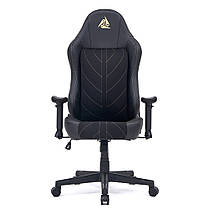 Геймерське крісло для комп'ютера Cyberlux Helios Black тканина/екошкіра, фото 5