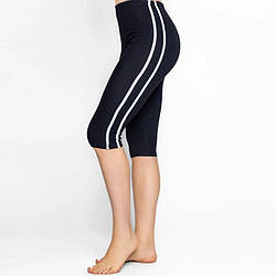 Чорні бриджі з білими смугами "Бавовна + Лайкра" ТМ "OK" (2XL) Розміри: 50- 52 (33044-1)