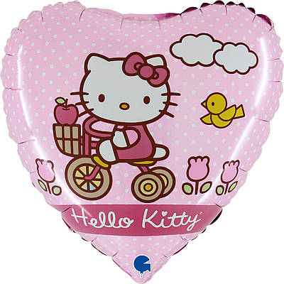 Grabo 18" Кішечка Кітті на велосипеді Hello Kitty Фольгована куля — В УП