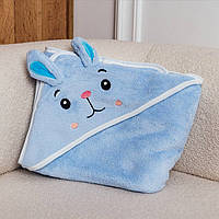 Рушник куточок дитячий для купання 105х105 см Рушник з капюшоном блакитний