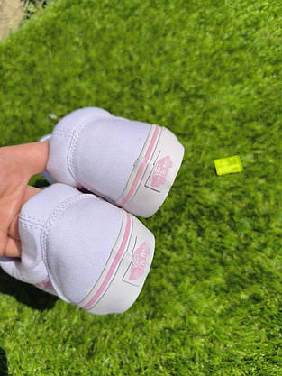 СКІДКА 38 р Білі тканинні кеди VANS white/Pink з рожевою смугою жіночі текстильні весна- літо унісекс, фото 6