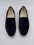 Чоловічі лофери люксові брендові замшеві туфлі кольору синього, фото 2