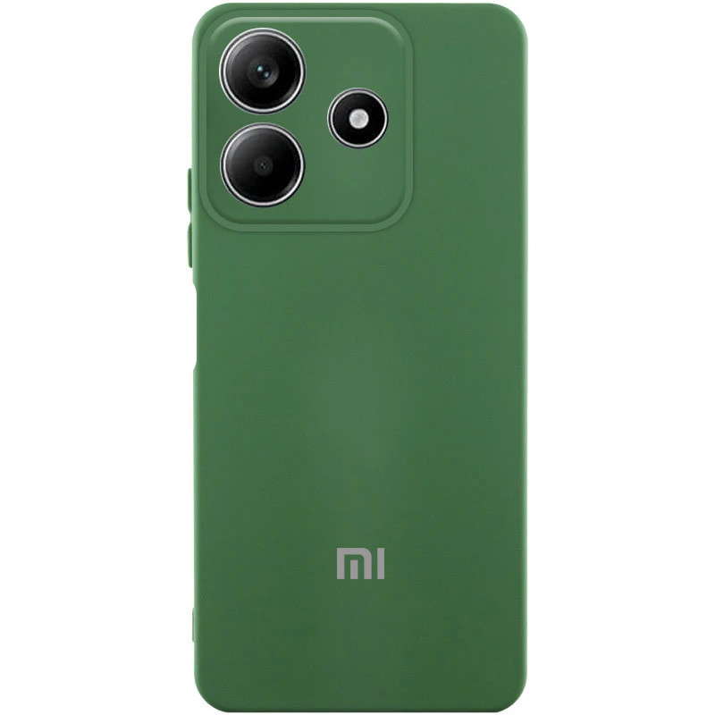 Чохол Silicone Cover Lakshmi Full Camera (AA) для Xiaomi Redmi Note 14 5G | Мікрофібра Зелений / Dark green, фото 1