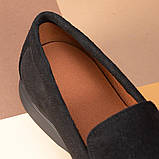 Чоловічі лофери люксові брендові замшеві чорного кольору, фото 4
