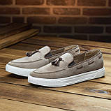 Чоловіче люксове брендове замшеве взуття бежевого кольору Edge, фото 2