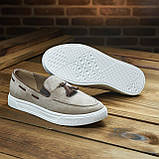 Чоловіче люксове брендове замшеве взуття бежевого кольору Edge, фото 6