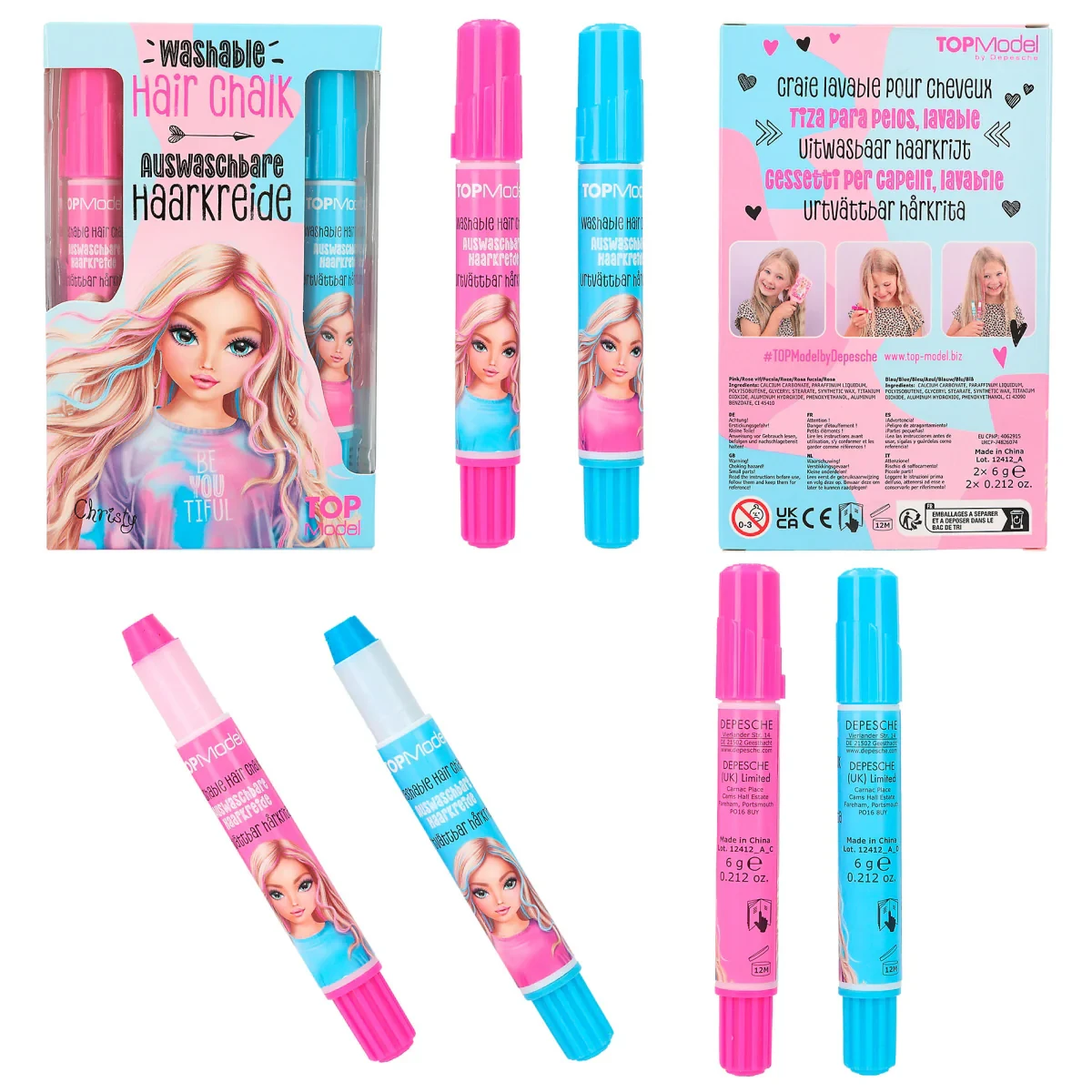 Top model набір крейд для волосся BEAUTY and ME Hair Chalk