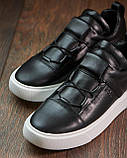 Чоловіче люксове брендове шкіряне взуття чорного кольору Edge, фото 4