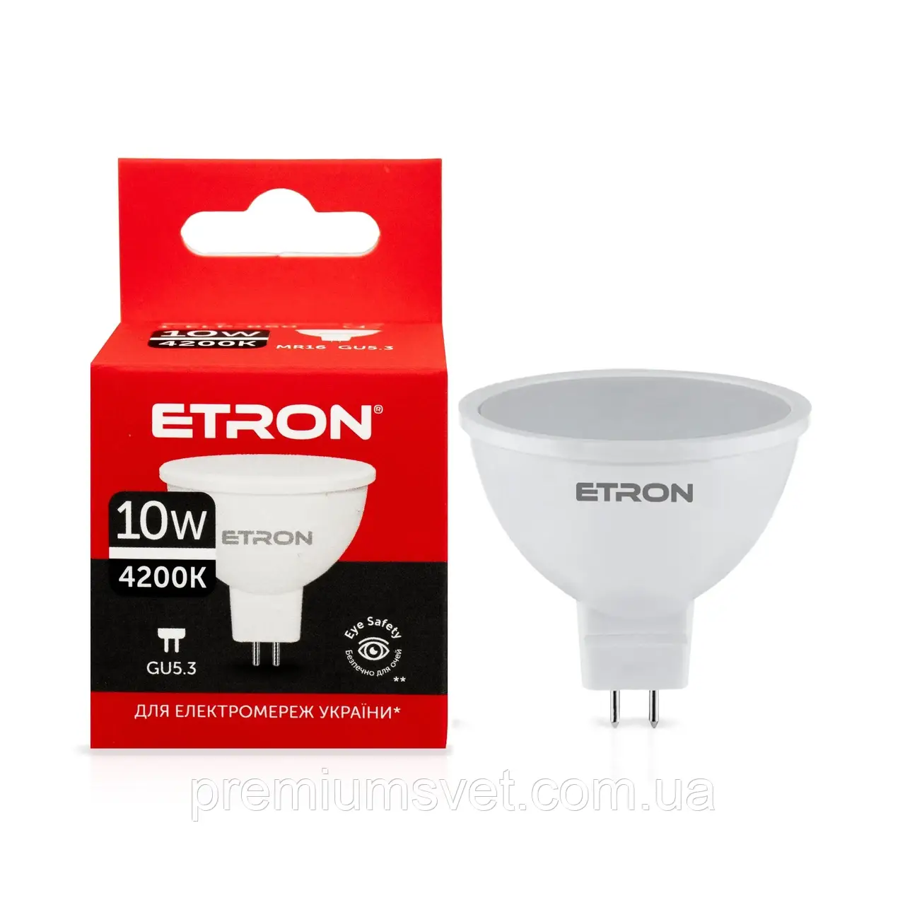 Лампа св/диод ETRON MR16 10W 4200K GU5.3 (1-ELP-860)