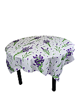 Скатерть белая на кухонный стол с Лавандой 160х120 см