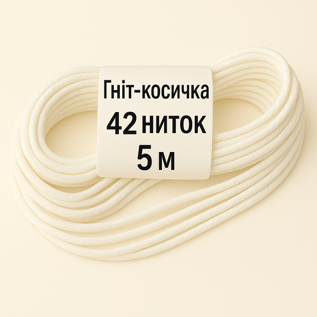Гніт-косичка для свічок 42 нитки Проміс-Плюс, 5 м